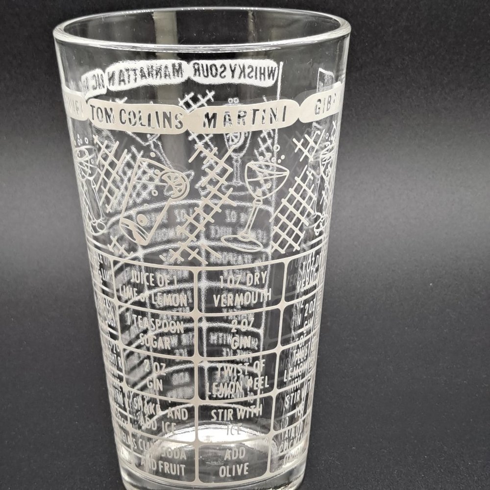 Vintage Federal Glass Bartender Glass